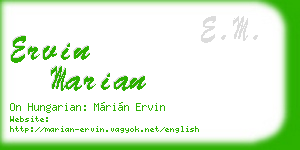 ervin marian business card