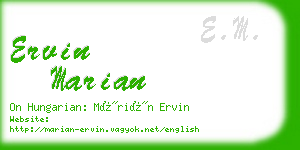 ervin marian business card